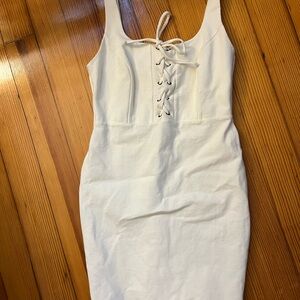 Lulu's Cream Sleeveless Mini Dress
